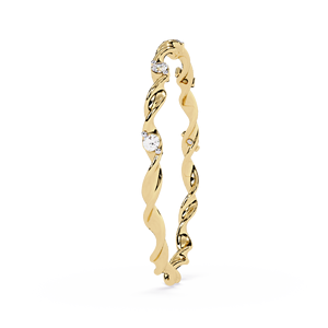 แหวนทองคำแท้ 14k ทรงกลมประดับเพชรแบบเกลียวสำหรับผู้หญิง เหมาะสำหรับเป็นของขวัญในโอกาสหมั้น วันครบรอบแต่งงาน - Product Image 4
