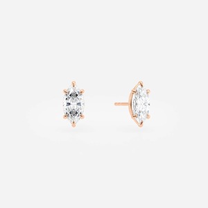 Boucles d'oreilles élégantes en or massif 14 carats de haute qualité avec diamants de laboratoire taille marquise - Product Image 4