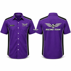 Camisa de Equipo de Carreras Personalizada, Uniforme de Mecánico, Ropa de Trabajo con Botones, Camisa de Manga Corta para Eventos de Carreras - Product Image 4