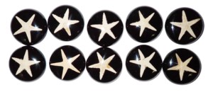 Starfish Real Specimen Plastic Cabochon Round 35x35 mm Black Flat Bottom for Crafts and Jewelry Making - Product Image 5