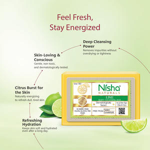 Jabón Limpiador Corporal Nisha Lime 125g Sin Parabenos Vegano Limpieza Suave para Piel Suave Apto para Todo Tipo de Piel, Hombres y Mujeres - Product Image 5