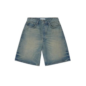 Shorts en jean taille haute pour homme, délavé clair, en coton, décontracté, pour l'été - Product Image 1