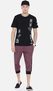 กางเกงคาปรีผู้ชาย เอวยางยืด รูดเชือกผูก ระบายอากาศได้ดี สวมใส่สบาย เหมาะสำหรับฤดูหนาว ผ้าถักขนแกะ ผ้าฝ้ายสโตนวอช - Product Image 1