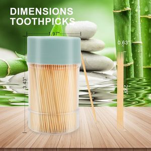 Bamboo <b>Toothpick</b> Holder with Reusable <b>Toothpicks</b> Sturdy Smooth Finish for Parties - Product Image 2