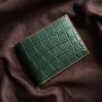 Grosir kerajinan tangan kulit buaya asli dompet lipat dua ukuran mewah 9x11.5cm dompet grosir kulit asli dompet pria