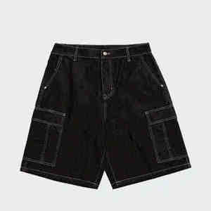 Low MOQ Summer Streetwear Baggy <b>Jean</b> Shorts 100% Cotton Men's Loose Fit Fashion <b>Jeans</b> Shorts - Product Image 1