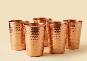 Gobelet martelé en cuivre pur, verre à boire ayurvédique pour le bien-être et la détoxification, tasse en cuivre artisanale traditionnelle pour la maison et le yoga - Product Image 3