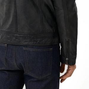 Chaqueta de Cuero Genuino de Alta Gama para Hombre, Chaqueta de Motociclista de Piel de Vacuno, Moda de Invierno, Pedidos al por Mayor OEM - Product Image 4