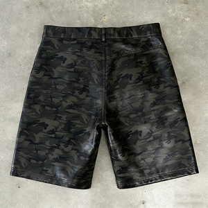 High Quality Vintage Casual <b>Men</b> Oversize <b>Baggy</b> Solid Leather Breathable Cargo <b>Shorts</b> OEM Service Multi-pocket - Product Image 3