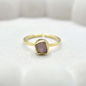 Natural Raw Rose Quartz <b>Ring</b> Gold Plated Adjustable Collet Set Handmade <b>Ring</b> Birthstone Boho <b>Statement</b> <b>Ring</b> Gift for Women - Product Image 3