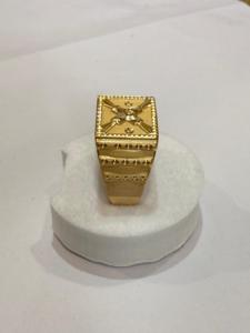 Anillo de Dedo de Latón Estilo Hip Hop Vintage, Anillo de Latón Sólido Chapado en Oro, Joyería de Moda Hecha a Mano, Anillo de Diseño, Regalo para Él - Product Image 1