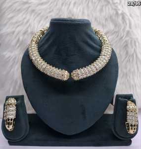 Luxury Rani Pink Hasli Choker Necklace Set Gold Plated Indian Bridal Torque Collar Open Front Cuff Ruby Red Earrings Set Wedding - Product Image 4