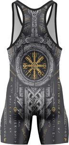 Débardeur ajusté unisexe à imprimé Viking, respirant, en polyester, pour toutes les saisons, vêtement de sport, taille élastique, design sublimé - Product Image 3