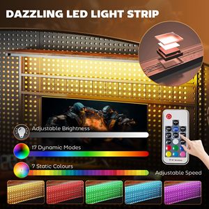 Scrivania da Gaming a L Marrone Rustico da 156 cm con Luci LED e Prese di Corrente, Scrivania per Computer con Supporto Monitor e Ripiano CPU - Product Image 4