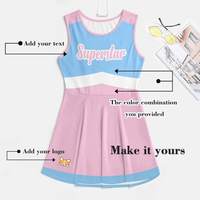 Tenue de cheerleading pour femmes, sans manches, impression par sublimation, robe d'équipe en polyester, ensemble de tenue de cheerleading pour entraînement et performance