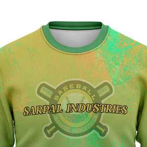 Sweat-shirt à col rond pour homme, vert et jaune, style grunge, avec motif éclaboussures, logo personnalisé, pull graphique, hauts d'entraînement en gros pour équipes, personnalisation OEM - Product Image 4