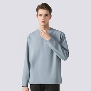 230gsm 100% coton unisexe surdimensionné essentiel superposition hauts côtelés manchette t-shirt Streetwear couche de base à manches longues col rond t-shirt - Product Image 6