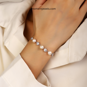 925 Sterling Silver Round Zircon <b>Bracelet</b> for Women Elegant Handmade Chain <b>Bracelet</b> Rhodium Plated Lobster Clasp Fine Jewelry - Product Image 3