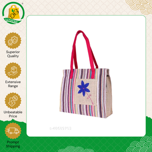 Fabricant en gros de haute qualité vendant des sacs de shopping écologiques personnalisés en jute imprimés à bas prix - Product Image 2