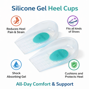 Gel <b>Heel</b> Cups Silicone Cushion | Shock Absorbing Arch <b>Support</b> Inserts for <b>Heel</b> Pain Relief Daily Comfort Men and Women Use - Product Image 5