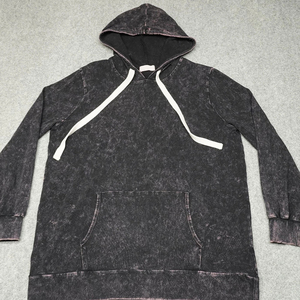 Sudadera con capucha de algodón y forro polar para mujer, diseño moderno, lavado ácido, con estampado personalizado, de alta calidad y transpirable. - Product Image 1
