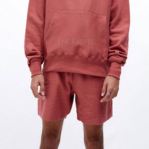 Winter Casual Solid Street Wear Wholesale High Quality Men's Hoodie Shorts Set OEM Service Customized Logo Design Breathable - Product Image 4