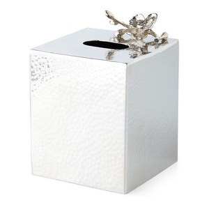 Boîte à mouchoirs vintage en métal doré, décorative, pour la maison, les hôtels, les mariages. - Product Image 6