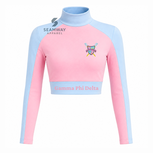 Ensemble de sport pour femme Jack And Jill Of America, haut court à col roulé et pantalon ample à cordon de serrage, color block - Product Image 2