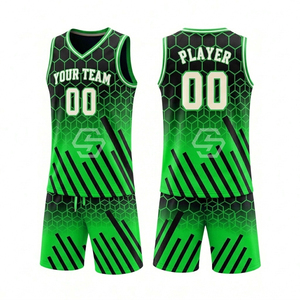 Maillot de basket personnalisé et abordable 100 % polyester, col en V, sans manches, respirant, ensemble d'uniformes d'entraînement unisexe - Product Image 1
