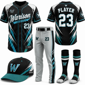 Wholesale Unisex Baseball Uniform Jersey And Pants Set With Socks And Caps Sublimation Plus Size Softball Uniform Set - Product Image 5