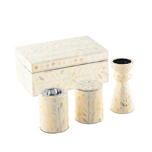 Coffret Cadeau Luxe en Nacre Incrustée Mabkhar Bakhoor et Porte-Bougie pour Ramadan Aïd – Vente en Gros Usine Vietnamienne - Product Image 1