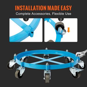 Carrello Portafusti Robusto da 55 Galloni, Capacità di Carico 2000 libbre, Carrello Portafusti Anti-Ribaltamento, Carrello Manuale con Capacità di Carico 2000 libbre - Product Image 6
