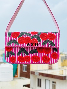 Bolso tote de verano con diseño de limón hecho a mano con cuentas, bolso de frutas con cuentas hecho a mano para mujer, bolso de hombro moderno. - Product Image 6