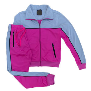 Ensemble de survêtement unisexe décontracté d'automne de haute qualité, coupe-vent et léger, avec impression de logo personnalisé, en polyester, sweat-shirt à fermeture éclair - Product Image 4
