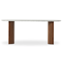 Étude Acacia Bois Croissant Pieds En Forme De Marbre Top Design Élégant Couloir Entrée Salon & Maison Table Console En Bois Massif