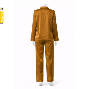 Conjunto de Pijama de Satén Sólido Tejido RTP |   Ropa de Dormir Transpirable de Mezcla de Seda/Algodón de 140 g/m² |   Conjuntos de Ropa de Dormir para Mujer al por Mayor OEM - Product Image 2