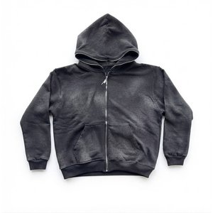 <b>Boys</b> <b>Black</b> Cotton Hooded Zipper <b>Tracksuit</b> Full Sleeve Casual Solid Color Autumn Regular Fit Children Wear With Side Pockets - Product Image 2