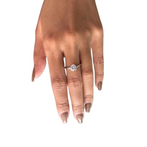 Bague en or blanc 9 carats avec diamant rond brillant de 1,25 carat certifié IGI, cultivé en laboratoire, couleur F, pureté VS1, bijoux fins pour femme, fiançailles, mariage - Product Image 1