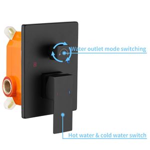 Sistema Doccia a Parete con Soffione a Pioggia da 12 Pollici e Doccetta, Finitura Nero Opaco, per il Bagno Moderno - Product Image 5