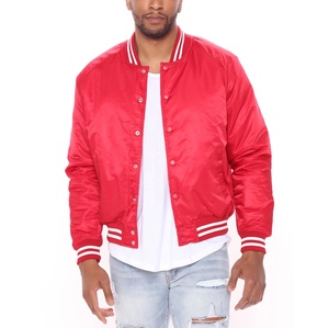 Baseball Satin Varsity Jacket Vintage Varsity Style Fashion Bomber <b>Men</b> Women Plus Size <b>Men's</b> Polyester Jacket with Satin Lining - Product Image 1