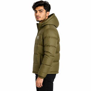 Wholesale Puffer Men's <b>Jackets</b> <b>Hooded</b> Quilted <b>Padded</b> Winter <b>Jacket</b> Full Zip Warm Outdoor Casual <b>Jacket</b> OEM Custom Manufacturer - Product Image 4