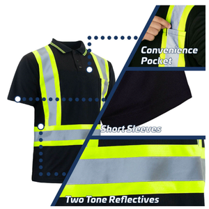 เสื้อโปโลนิรภัยคุณภาพพรีเมียมแบบสะท้อนแสงสำหรับผู้ชาย OEM Supply - Product Image 4