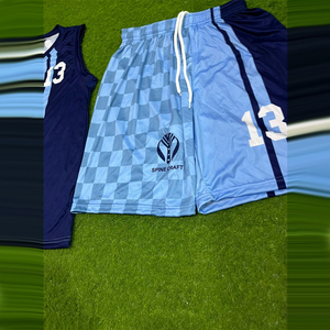 Ensemble Maillot et Short de Basketball Personnalisé Unisexe en Gros, Impression par Sublimation, Débardeur Sans Manches, Uniforme à Motif Damier Respirant - Product Image 6