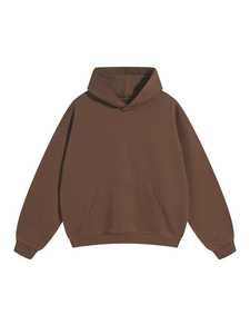 เสื้อฮู้ดผู้ชายสีเบอร์กันดี ทรงโอเวอร์ไซส์ ผ้าเฟรนช์เทอร์รี่ สวมใส่สบาย มีกระเป๋าหน้า เหมาะสำหรับใส่ในฤดูใบไม้ร่วง - Product Image 3