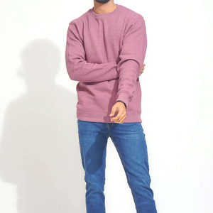 เสื้อสเวตเชิ้ตคอกลมถักสำหรับผู้ชาย สีพื้น ทรงปกติ ผ้าฝ้าย สวมใส่สบายๆ ในฤดูใบไม้ร่วง - Product Image 1
