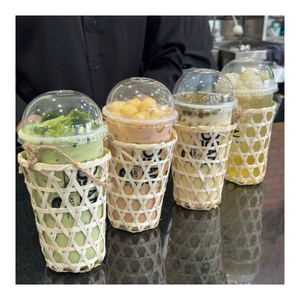 ที่วางเครื่องดื่มทำจากไม้ไผ่เป็นมิตรกับสิ่งแวดล้อมสำหรับถ้วยกาแฟแบบสั่งกลับบ้าน-แก้วธรรมชาติทำมือจากเวียดนาม - Product Image 1