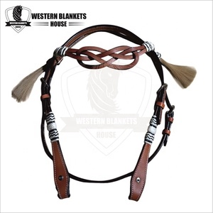 Western Blankets <b>House</b> Super Export Quality Comfortable Racing Horse Headstall Bridle Breast Collar Set Cow Leather for Horse - Product Image 5