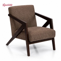 Fauteuil inclinable moderne avec structure en bois massif et revêtement en tissu Teddy, montage facile KD pour salon et maison
