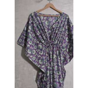 Vestido Maxi Kaftan de Algodón con Estampado Floral para Mujer, Estilo Bohemio, Ropa de Playa para Vacaciones, Tela Suave y Transpirable - Product Image 5
