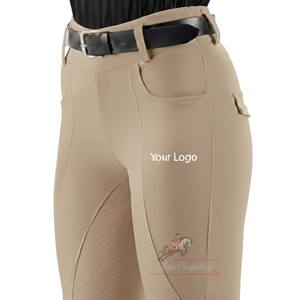 Leggings de equitación modernos de cintura alta para mujer con agarre de silicona en todo el asiento, pantalones de equitación a la moda - Product Image 1